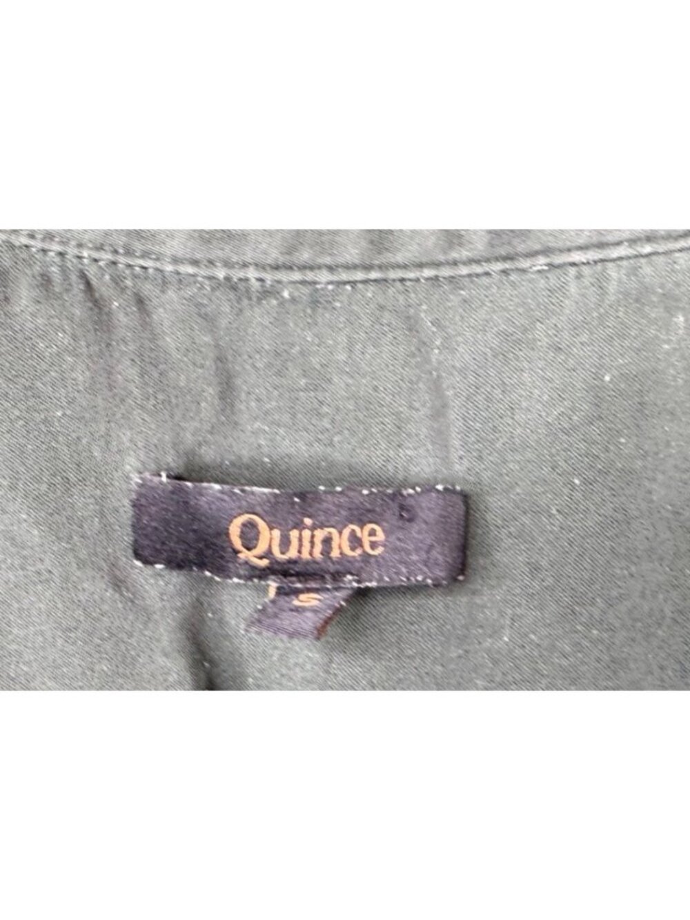Quince Women's Forest Green Sz S Washable Stretch Silk Notch Collar Quiet Luxury - Picture 3 of 11